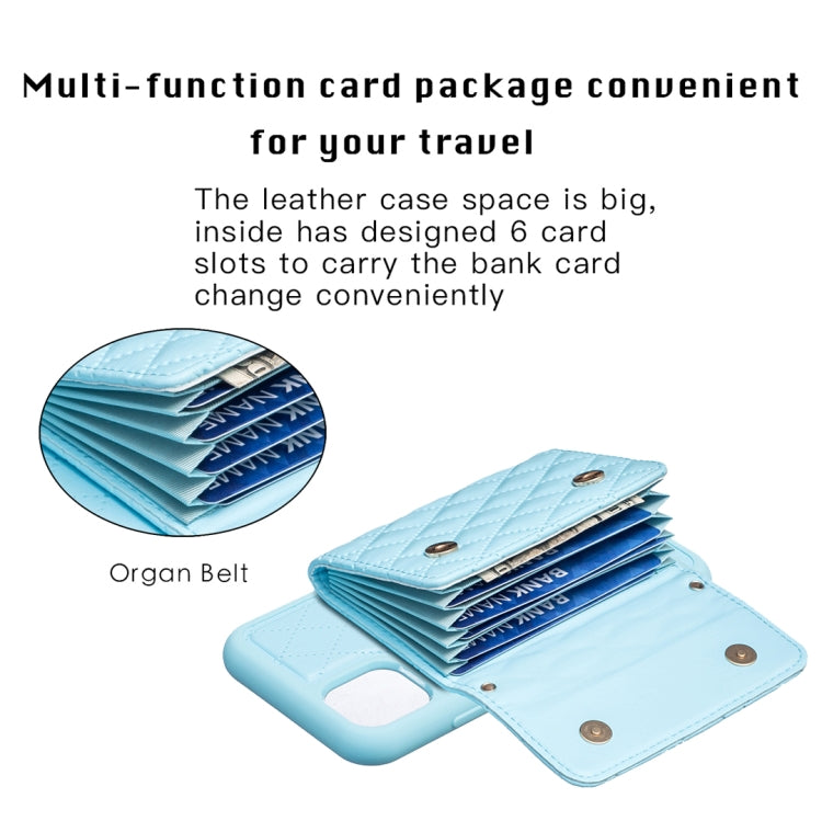 For iPhone 11 Horizontal Wallet Rhombic Leather Phone Case