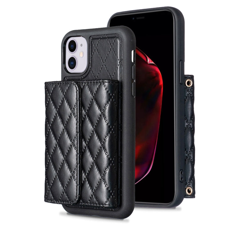 For iPhone 11 Horizontal Wallet Rhombic Leather Phone Case