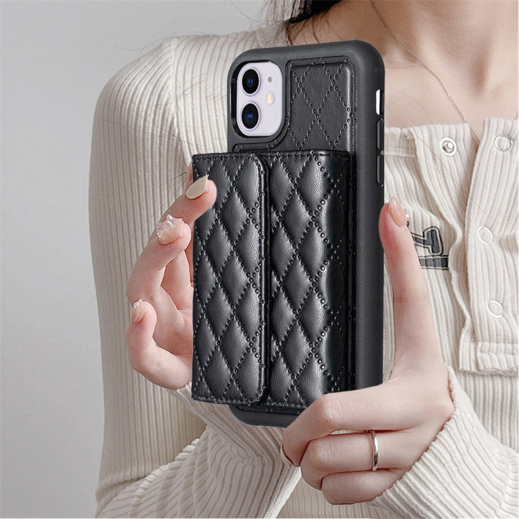 For iPhone 11 Horizontal Wallet Rhombic Leather Phone Case