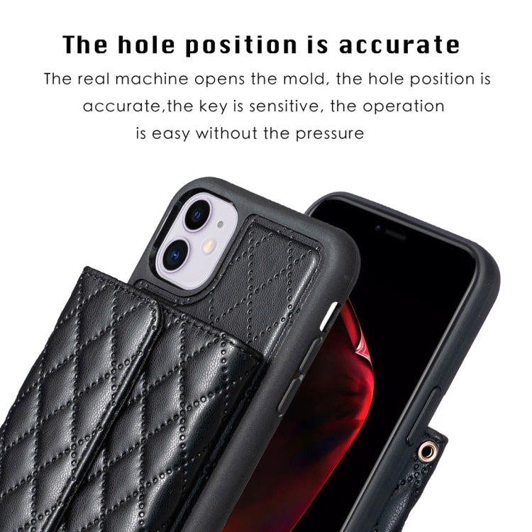 For iPhone 11 Horizontal Wallet Rhombic Leather Phone Case