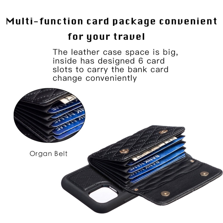 For iPhone 11 Horizontal Wallet Rhombic Leather Phone Case