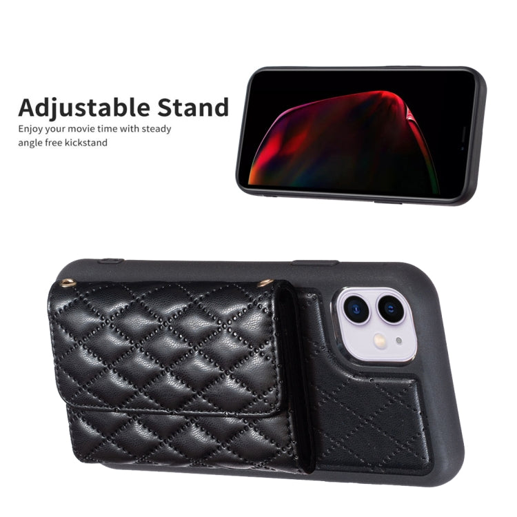 For iPhone 11 Horizontal Wallet Rhombic Leather Phone Case