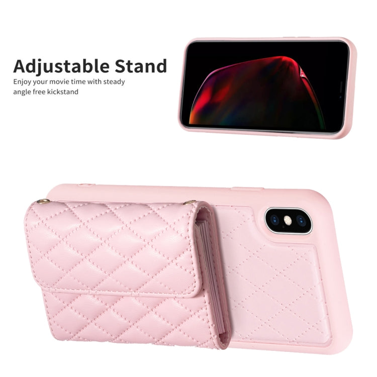 For iPhone X / XS Horizontal Wallet Rhombic Leather Phone Case