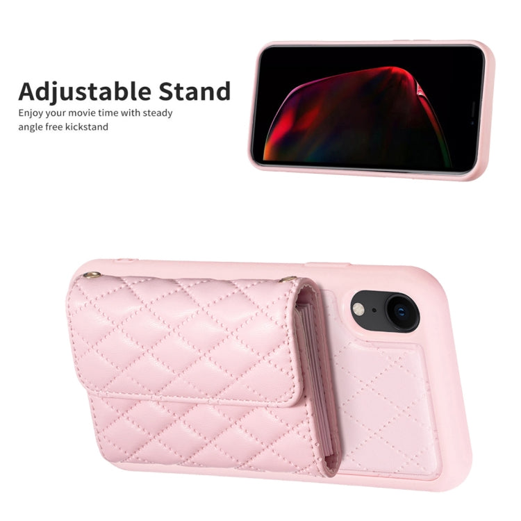 For iPhone XR Horizontal Wallet Rhombic Leather Phone Case