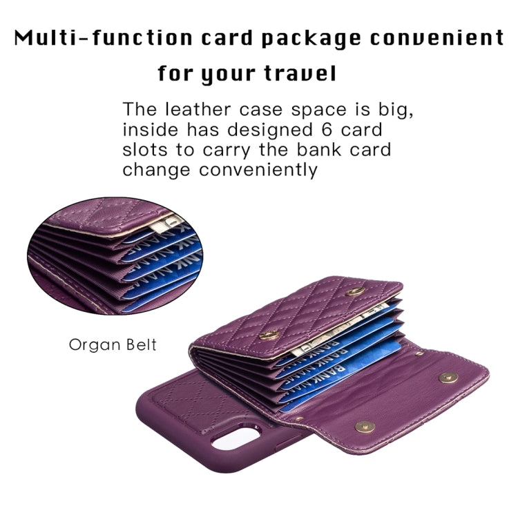 For iPhone XR Horizontal Wallet Rhombic Leather Phone Case