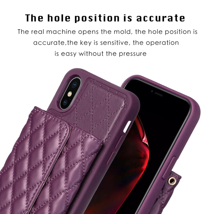 For iPhone XS Max Horizontal Wallet Rhombic Leather Phone Case