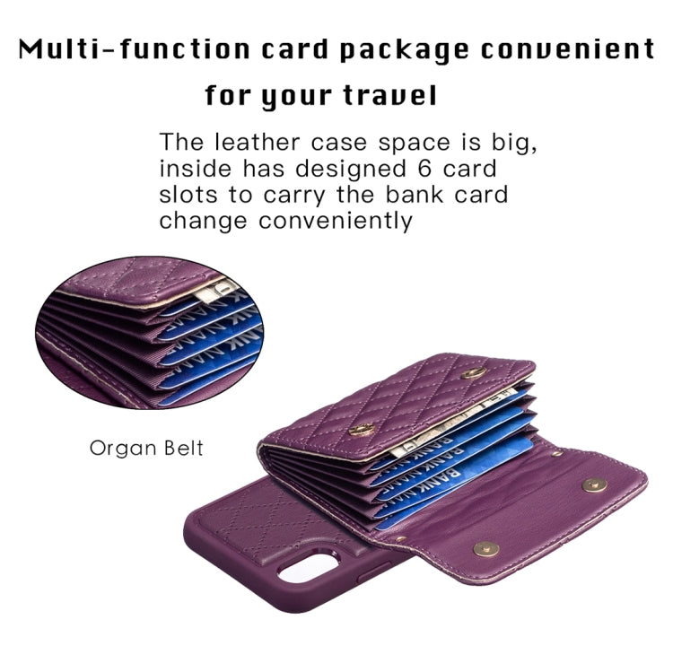 For iPhone XS Max Horizontal Wallet Rhombic Leather Phone Case