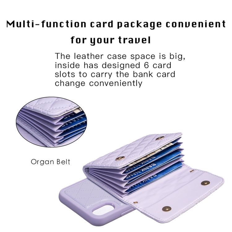 For iPhone XS Max Horizontal Wallet Rhombic Leather Phone Case
