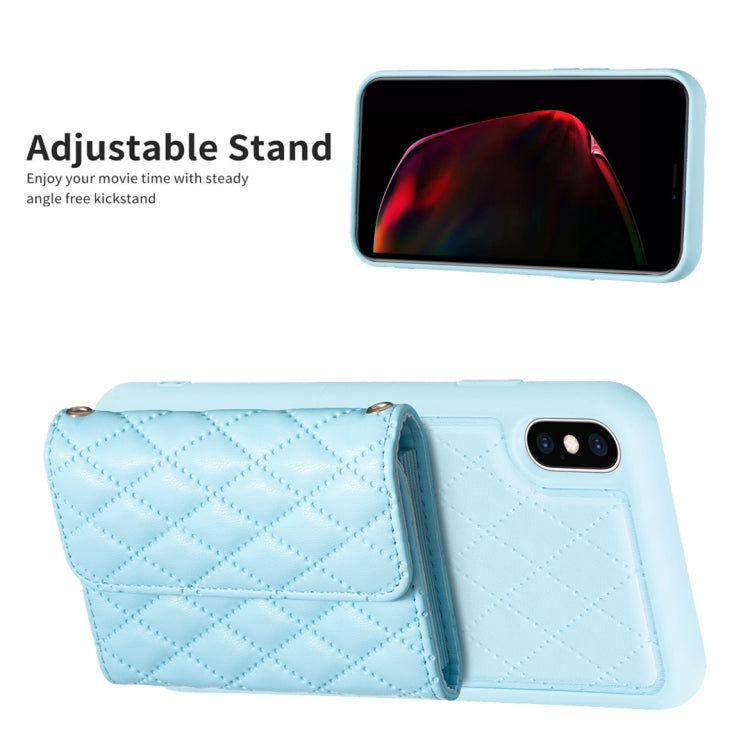 For iPhone XS Max Horizontal Wallet Rhombic Leather Phone Case