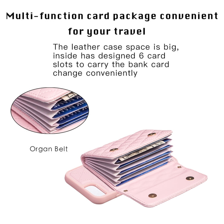 For iPhone SE 2022 / SE 2020 / 7 / 8 Horizontal Wallet Rhombic Leather Phone Case