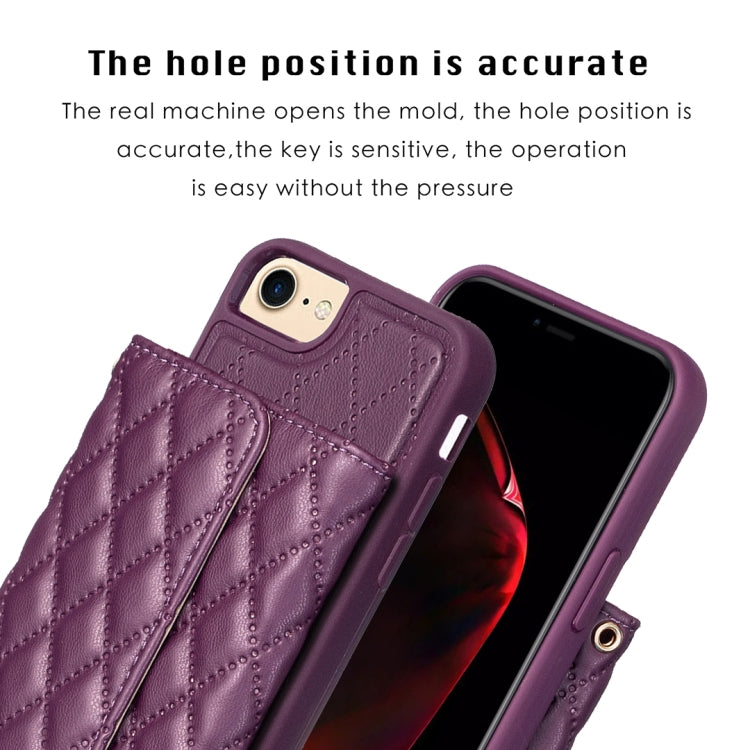 For iPhone SE 2022 / SE 2020 / 7 / 8 Horizontal Wallet Rhombic Leather Phone Case