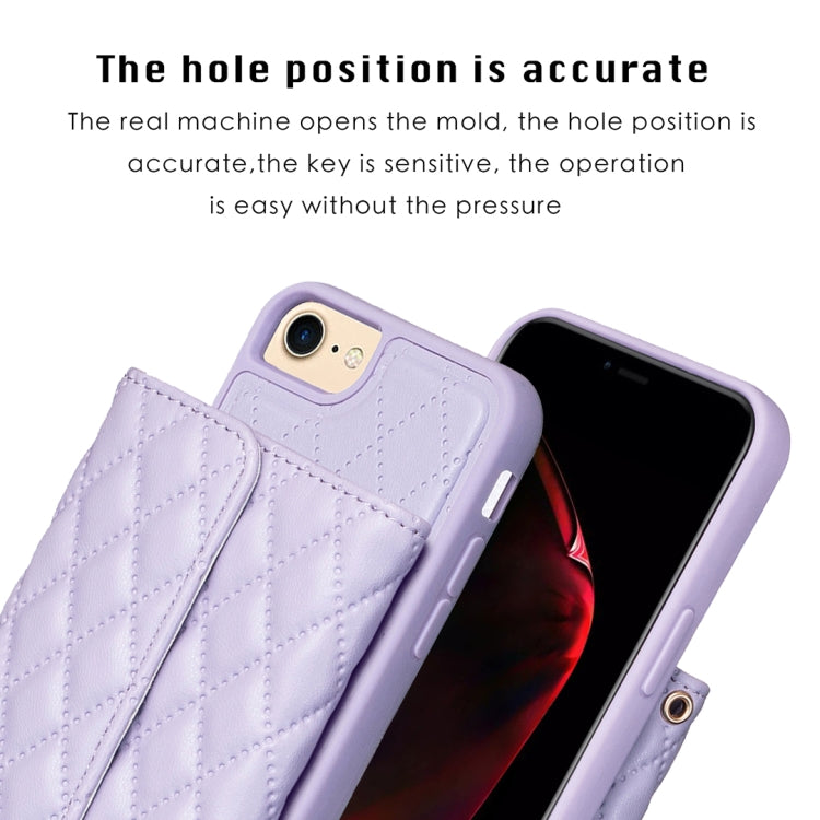 For iPhone SE 2022 / SE 2020 / 7 / 8 Horizontal Wallet Rhombic Leather Phone Case