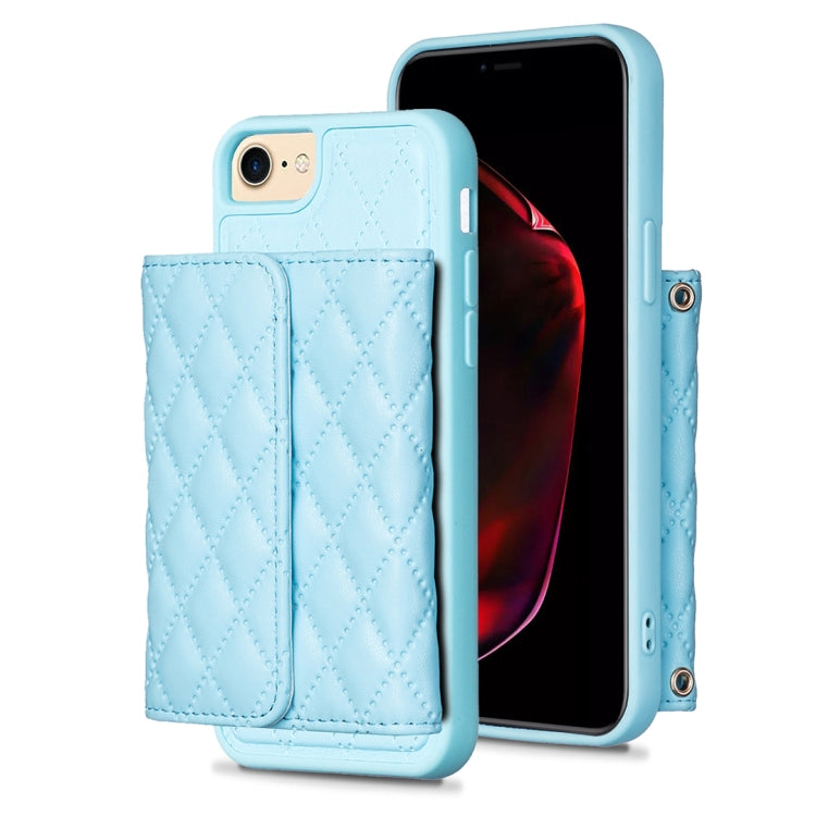 For iPhone SE 2022 / SE 2020 / 7 / 8 Horizontal Wallet Rhombic Leather Phone Case