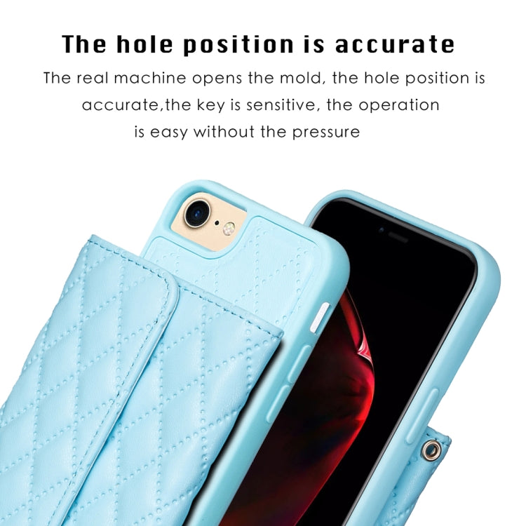 For iPhone SE 2022 / SE 2020 / 7 / 8 Horizontal Wallet Rhombic Leather Phone Case