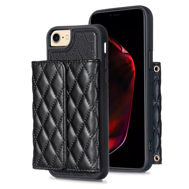 For iPhone SE 2022 / SE 2020 / 7 / 8 Horizontal Wallet Rhombic Leather Phone Case
