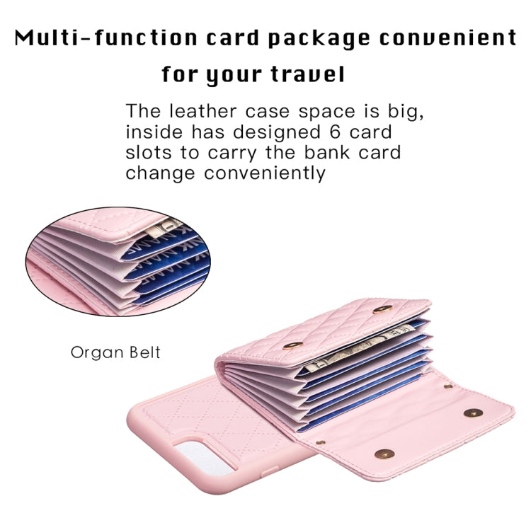 For iPhone 7 Plus / 8 Plus Horizontal Wallet Rhombic Leather Phone Case
