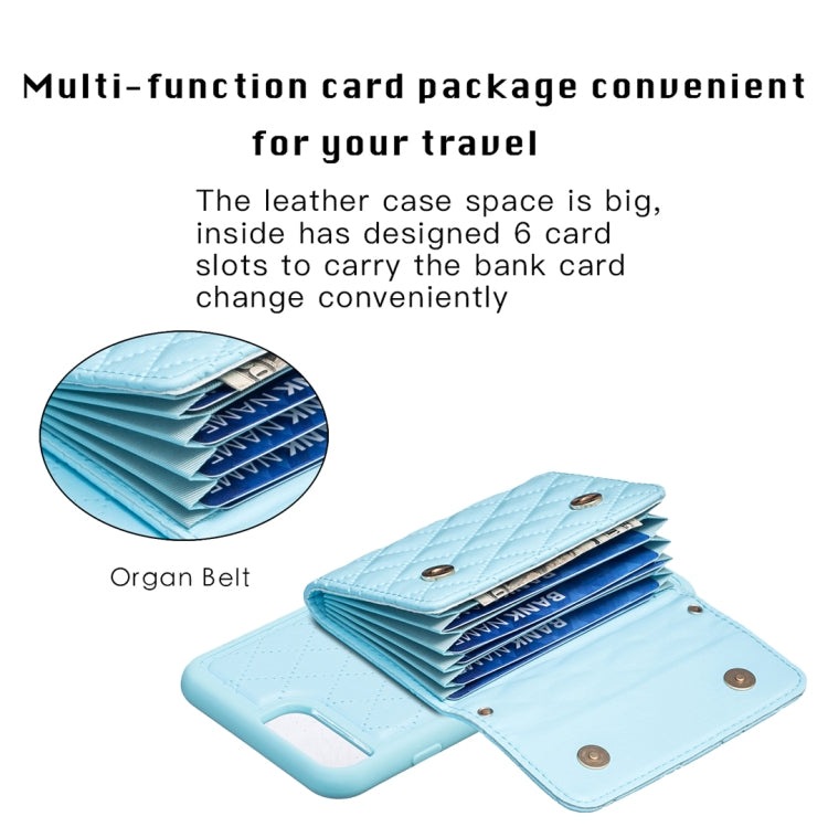 For iPhone 7 Plus / 8 Plus Horizontal Wallet Rhombic Leather Phone Case