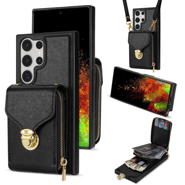 For Samsung Galaxy S23 Ultra 5G Zipper Hardware Card Wallet Phone Case