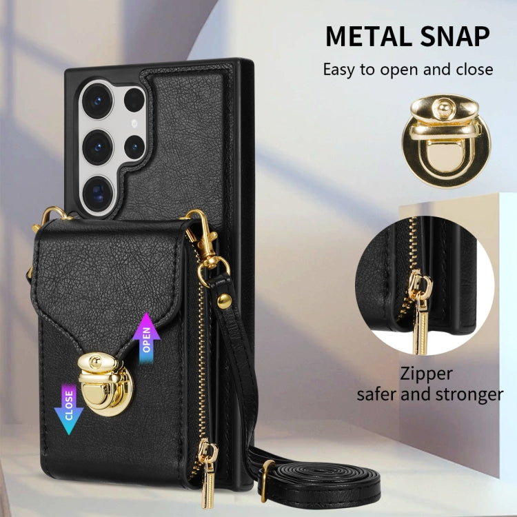 For Samsung Galaxy S23 Ultra 5G Zipper Hardware Card Wallet Phone Case