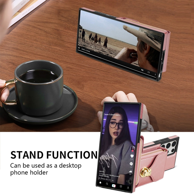 For Samsung Galaxy S23 Ultra 5G Zipper Hardware Card Wallet Phone Case