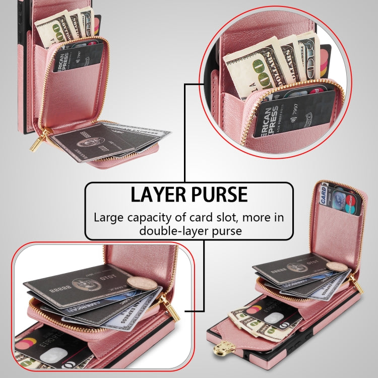 For Samsung Galaxy S23 Ultra 5G Zipper Hardware Card Wallet Phone Case