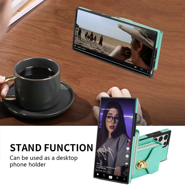 For Samsung Galaxy S23 Ultra 5G Zipper Hardware Card Wallet Phone Case