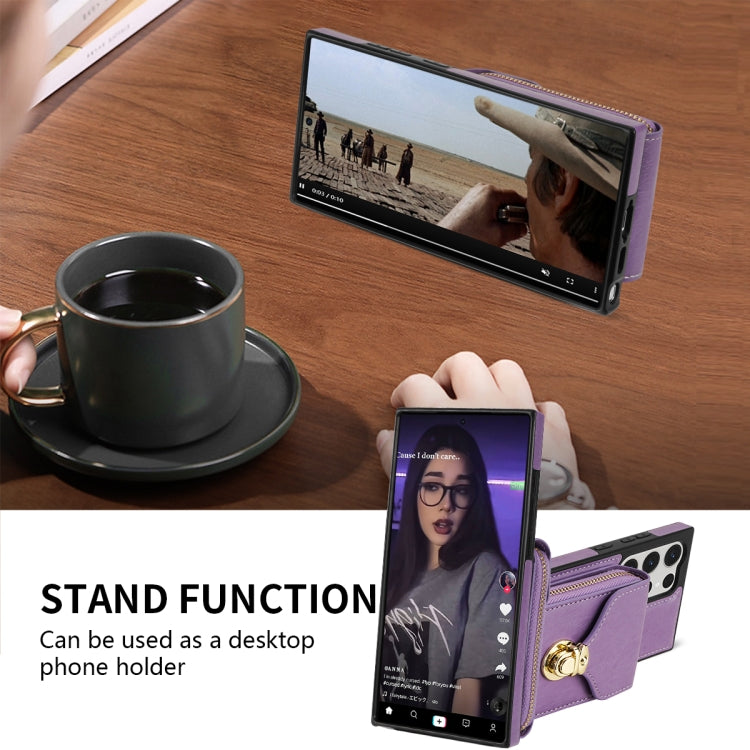 For Samsung Galaxy S23 Ultra 5G Zipper Hardware Card Wallet Phone Case