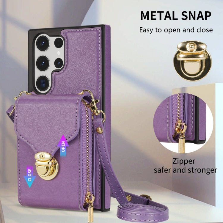 For Samsung Galaxy S23 Ultra 5G Zipper Hardware Card Wallet Phone Case