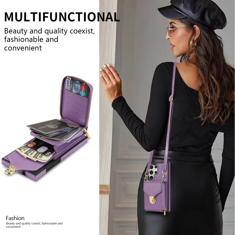 For Samsung Galaxy S23 Ultra 5G Zipper Hardware Card Wallet Phone Case