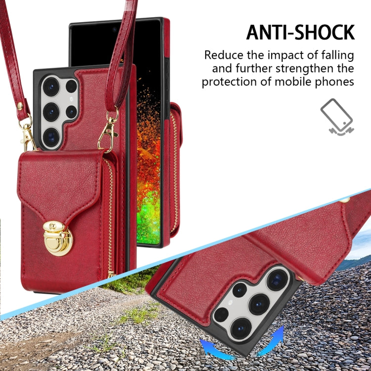 For Samsung Galaxy S22 Ultra 5G Zipper Hardware Card Wallet Phone Case