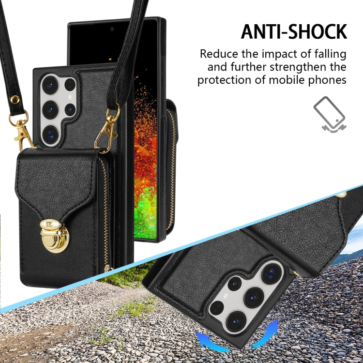 For Samsung Galaxy S22 Ultra 5G Zipper Hardware Card Wallet Phone Case