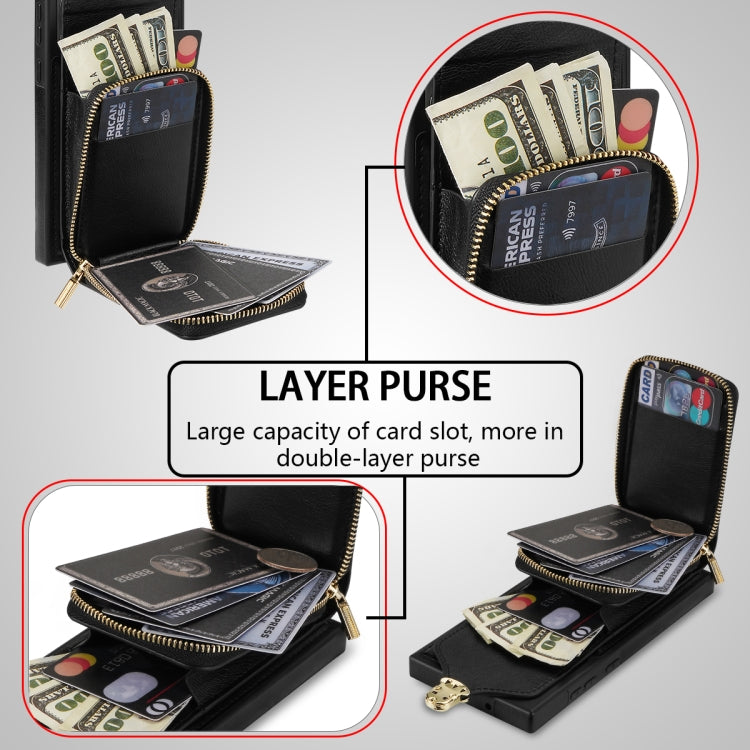For Samsung Galaxy S22 Ultra 5G Zipper Hardware Card Wallet Phone Case