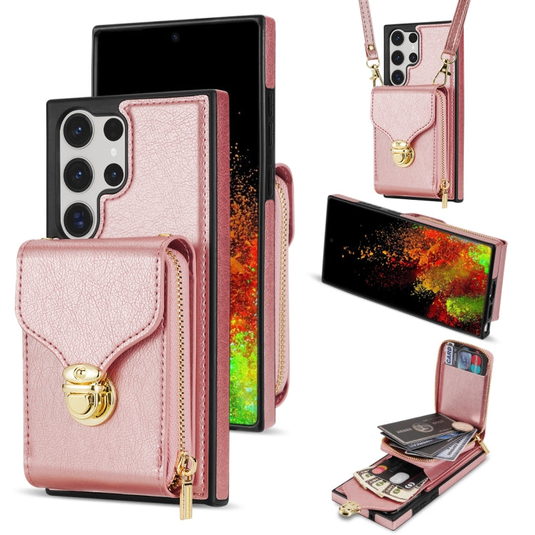 For Samsung Galaxy S22 Ultra 5G Zipper Hardware Card Wallet Phone Case