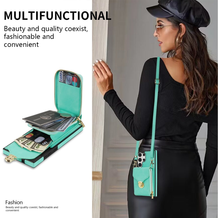 For Samsung Galaxy S22 Ultra 5G Zipper Hardware Card Wallet Phone Case