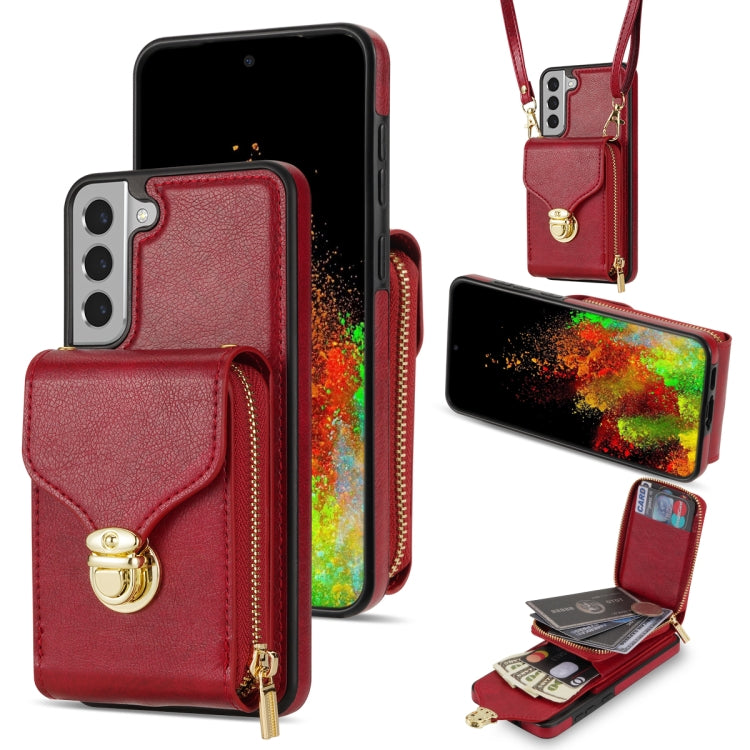 For Samsung Galaxy S22+ 5G Zipper Hardware Card Wallet Phone Case