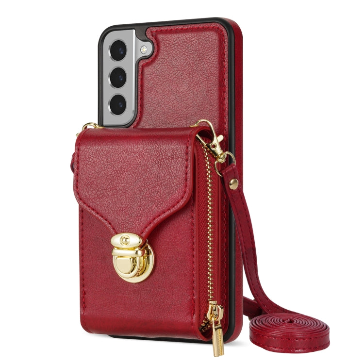 For Samsung Galaxy S22+ 5G Zipper Hardware Card Wallet Phone Case