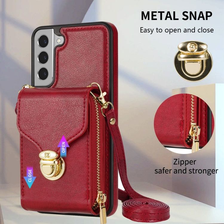 For Samsung Galaxy S22+ 5G Zipper Hardware Card Wallet Phone Case