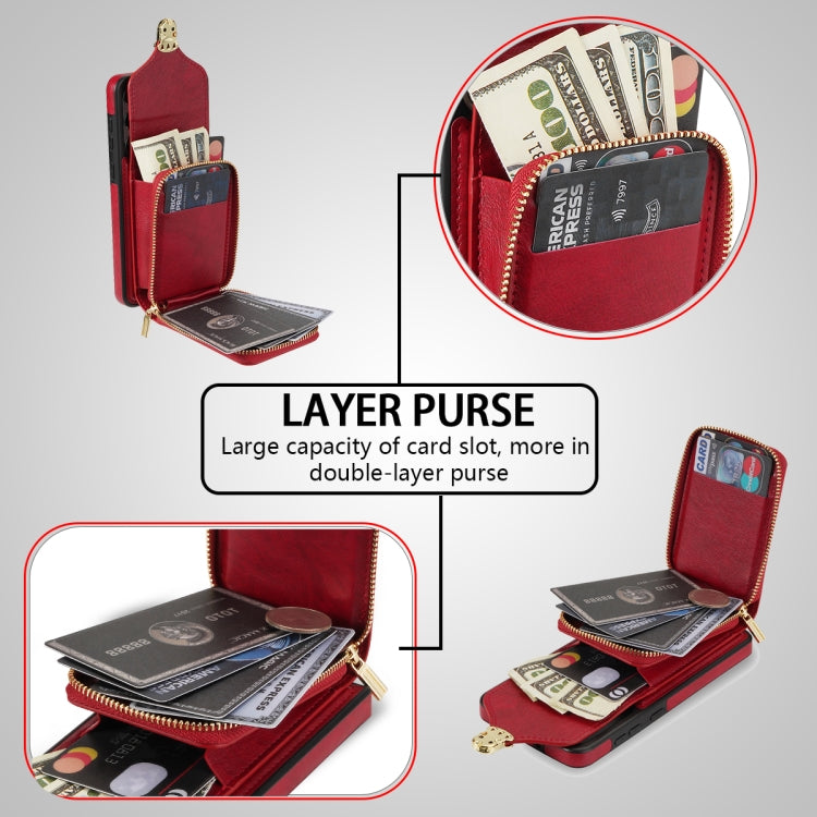 For Samsung Galaxy S22+ 5G Zipper Hardware Card Wallet Phone Case