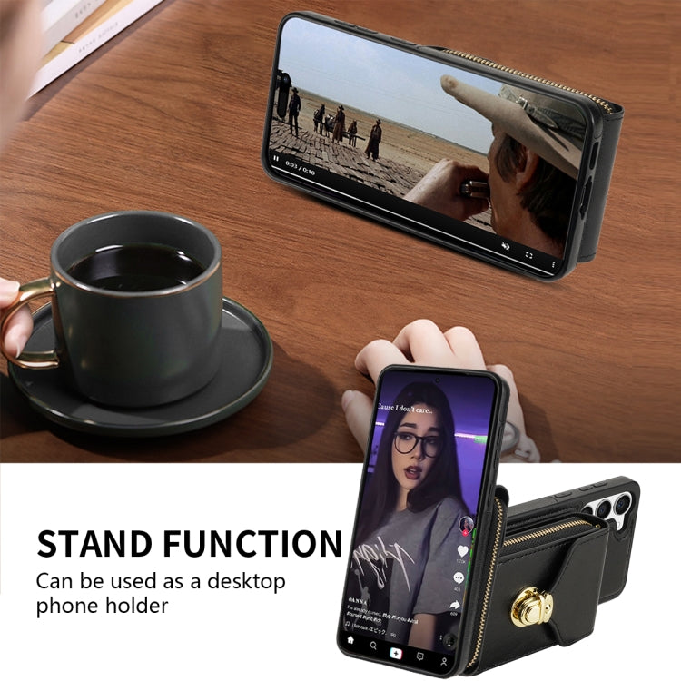 For Samsung Galaxy S22+ 5G Zipper Hardware Card Wallet Phone Case