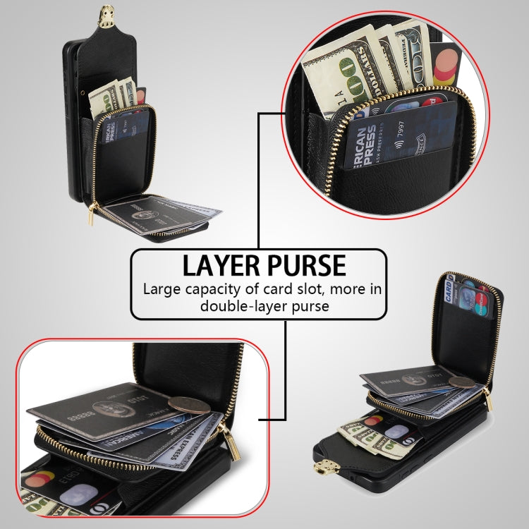 For Samsung Galaxy S22+ 5G Zipper Hardware Card Wallet Phone Case