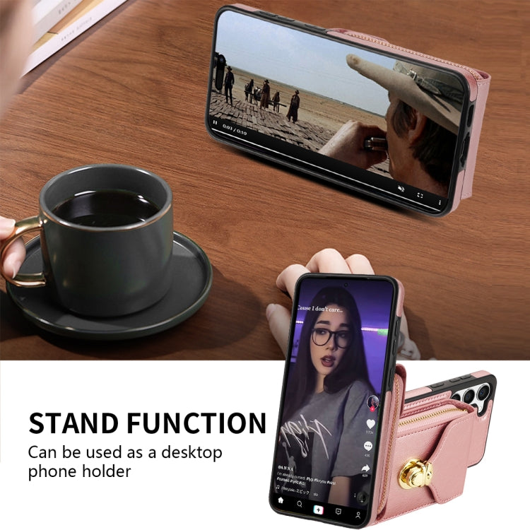 For Samsung Galaxy S22+ 5G Zipper Hardware Card Wallet Phone Case