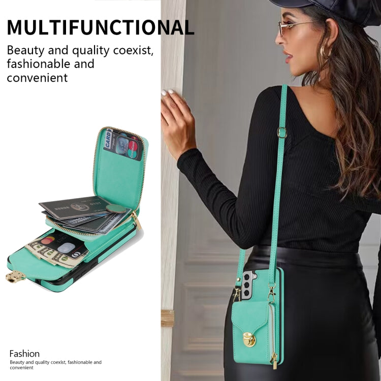 For Samsung Galaxy S22+ 5G Zipper Hardware Card Wallet Phone Case