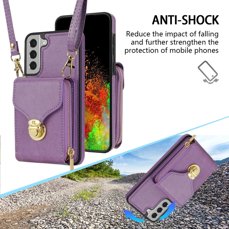 For Samsung Galaxy S22+ 5G Zipper Hardware Card Wallet Phone Case