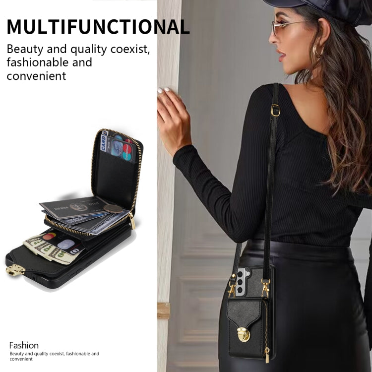 For Samsung Galaxy S22 5G Zipper Hardware Card Wallet Phone Case