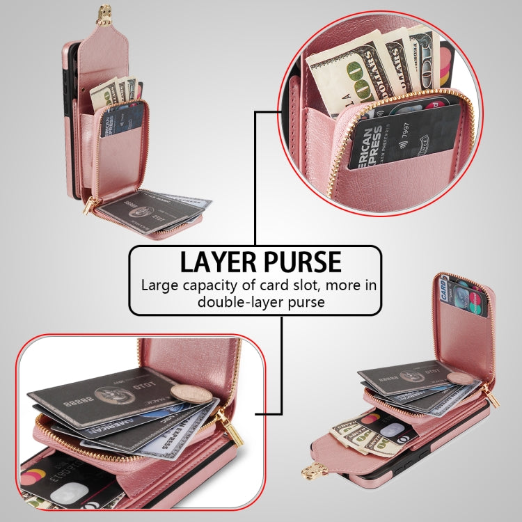 For Samsung Galaxy S22 5G Zipper Hardware Card Wallet Phone Case
