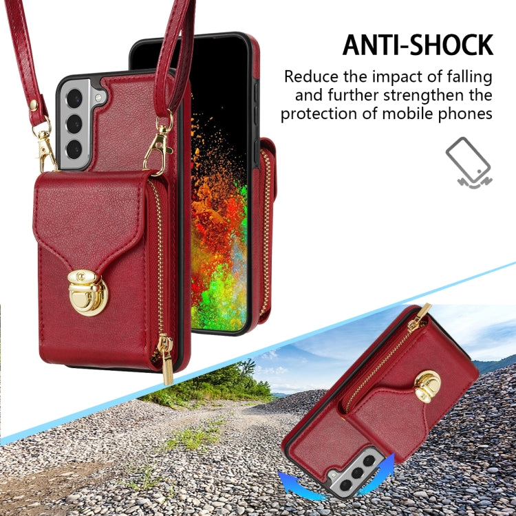 For Samsung Galaxy S21+ 5G Zipper Hardware Card Wallet Phone Case