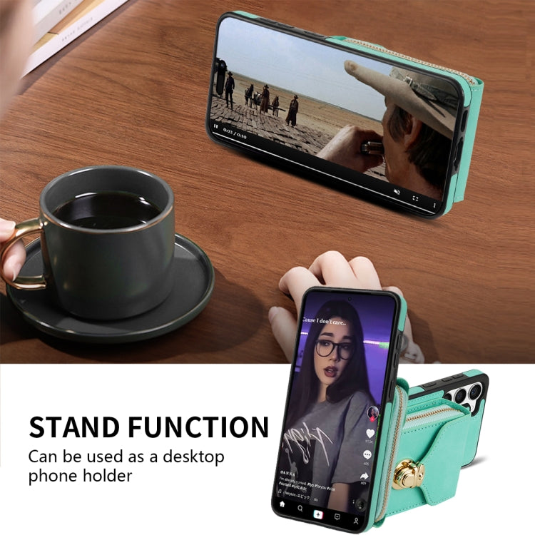 For Samsung Galaxy S21+ 5G Zipper Hardware Card Wallet Phone Case