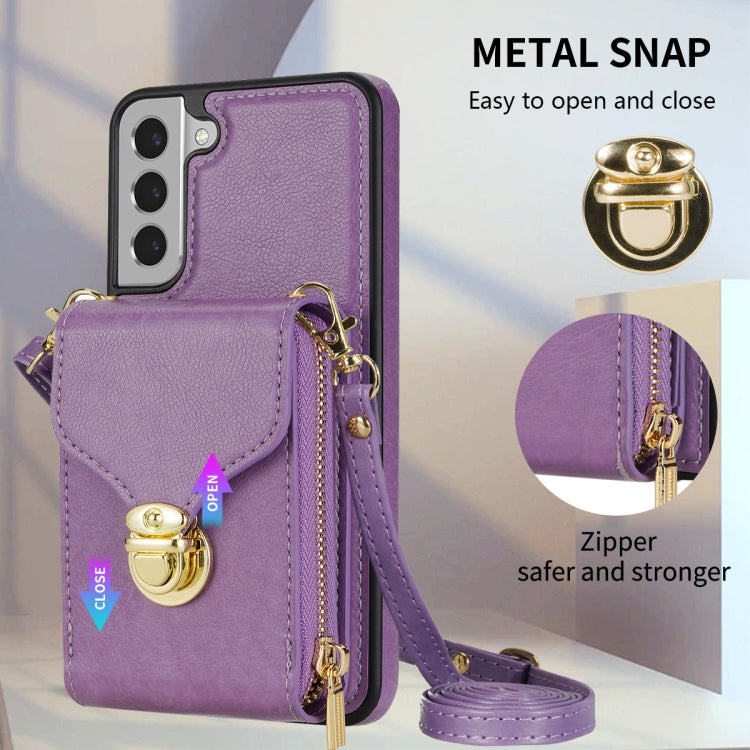 For Samsung Galaxy S21+ 5G Zipper Hardware Card Wallet Phone Case