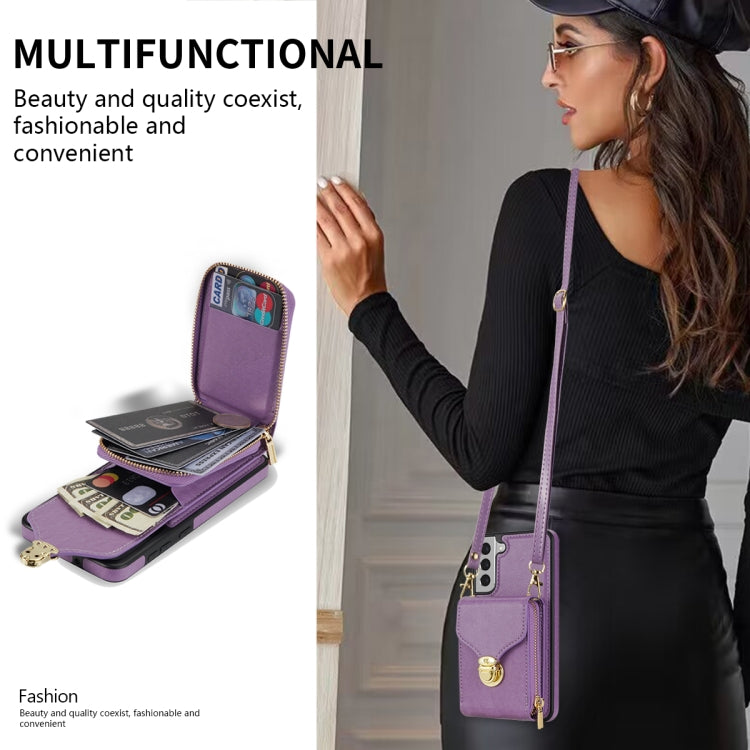 For Samsung Galaxy S21+ 5G Zipper Hardware Card Wallet Phone Case