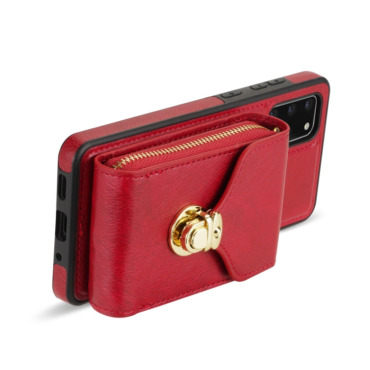 For Samsung Galaxy S20 Zipper Hardware Card Wallet Phone Case